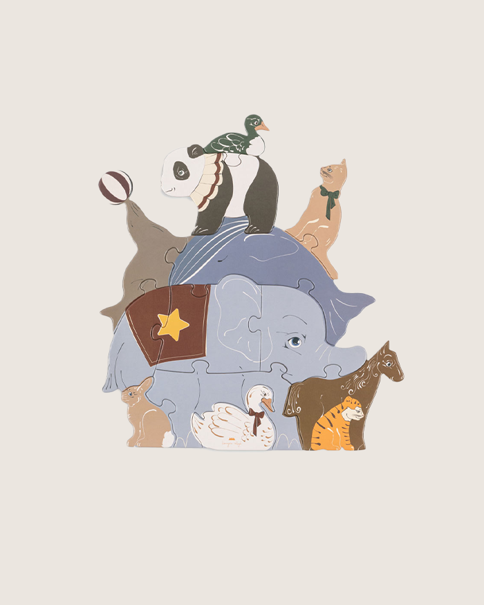 CARDBOARD 12 PCS PUZZLE ANIMALS FSC - Fra Konges Sløjd