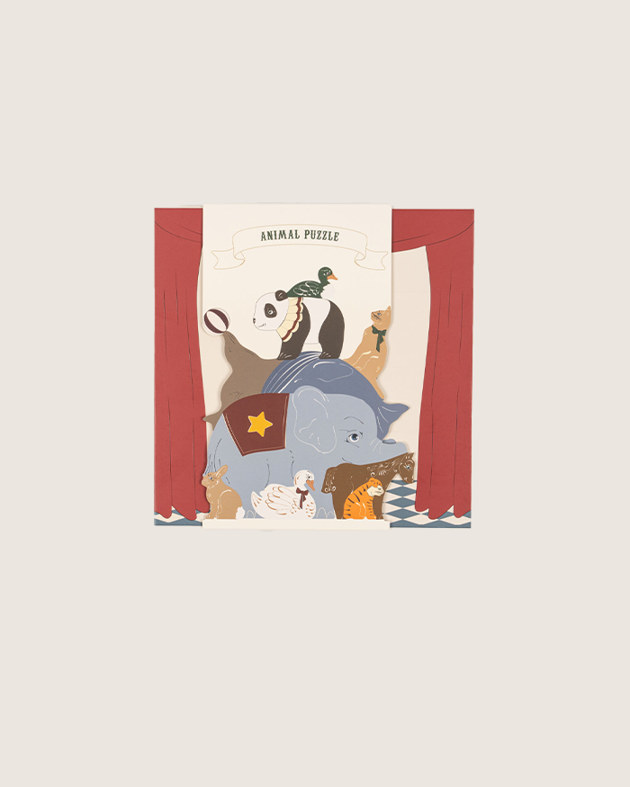 CARDBOARD 12 PCS PUZZLE ANIMALS FSC - Fra Konges Sløjd